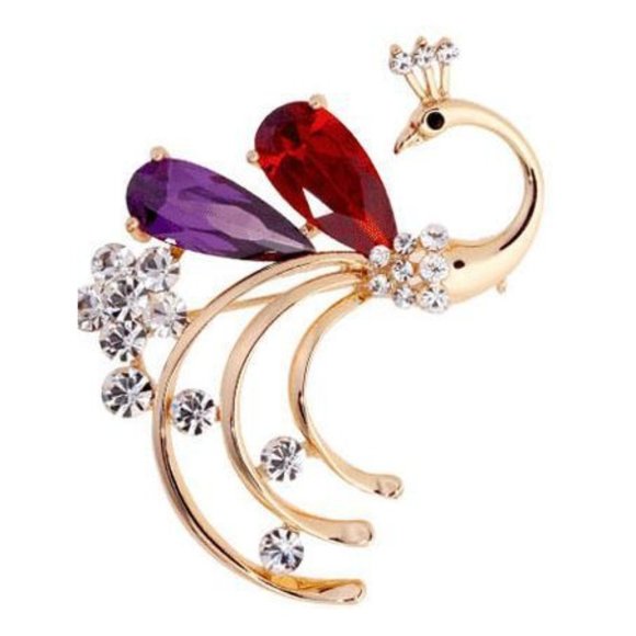 Jewelry - Brooch peacock Animal Rhinestone Sparkle Gemstone Pins